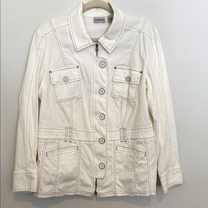 Chico's Cream Utility Jacket for Women Size 3